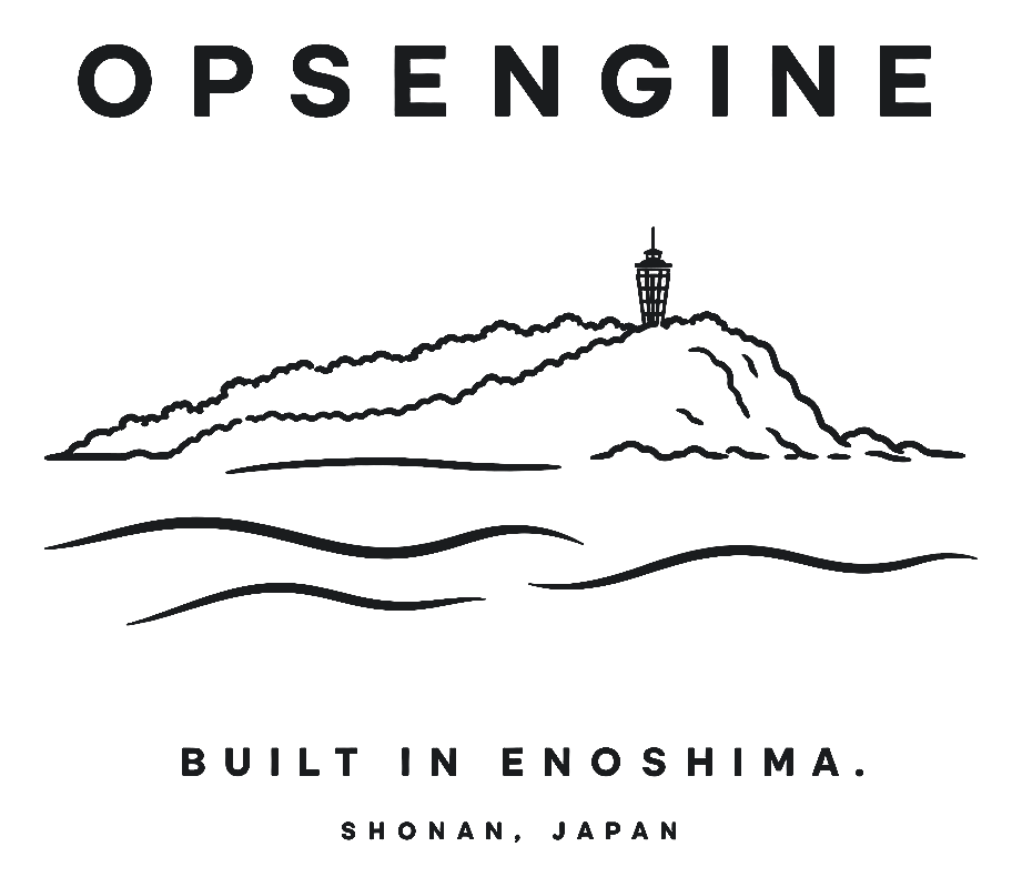 江ノ島の線画。OPSENGINE ／ BUILT IN ENOSHIMA. SHONAN, JAPAN