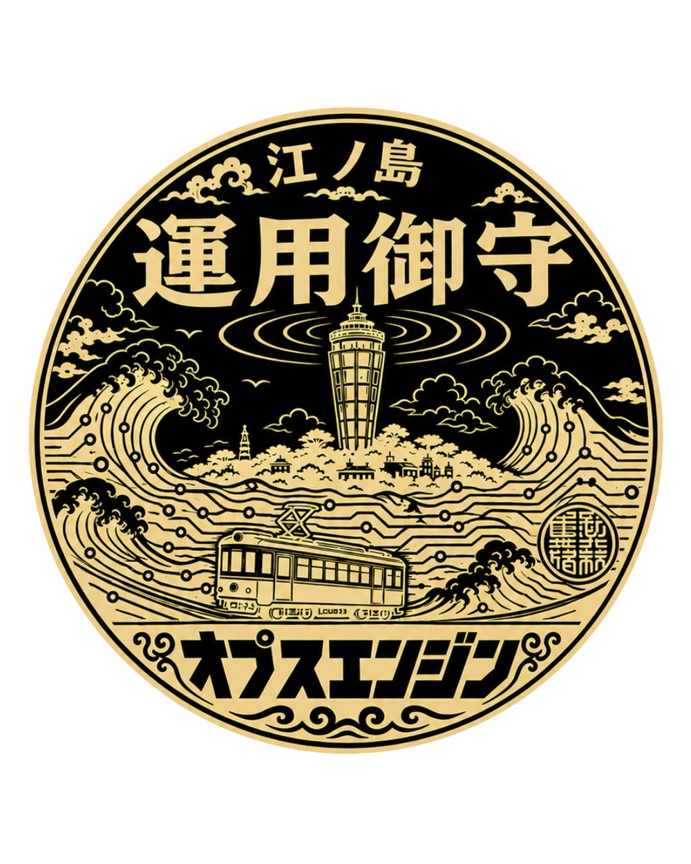運用御守（金）のステッカー 1枚