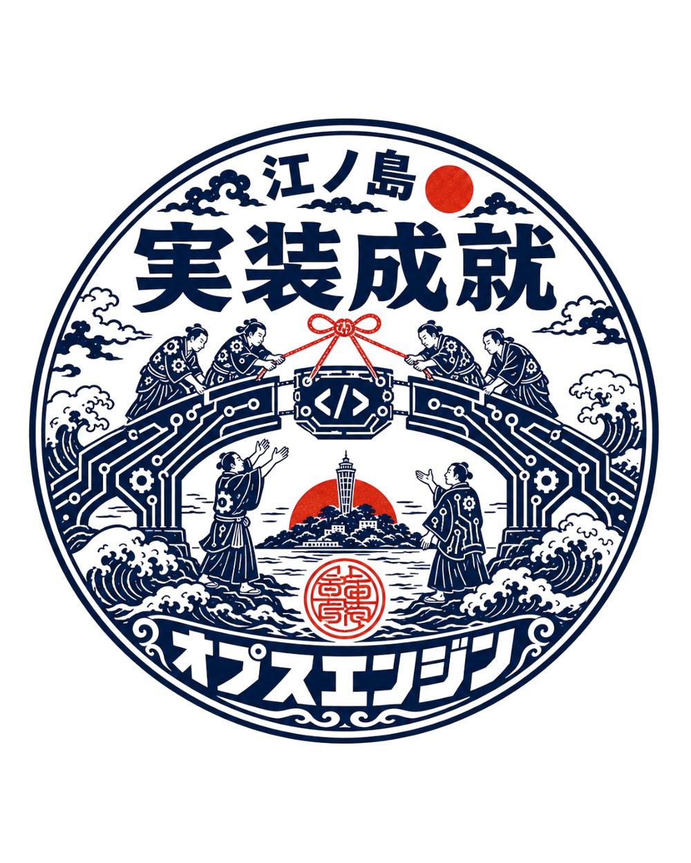 実装成就（絵馬）のステッカー 1枚