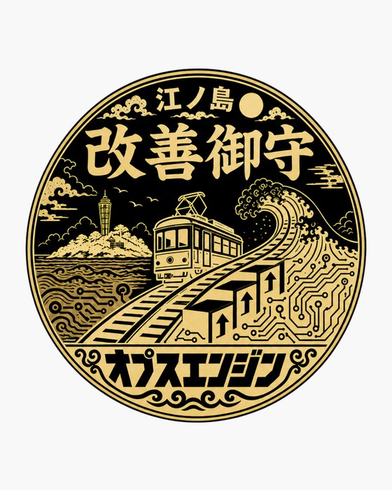 改善御守 線路(金)のステッカー