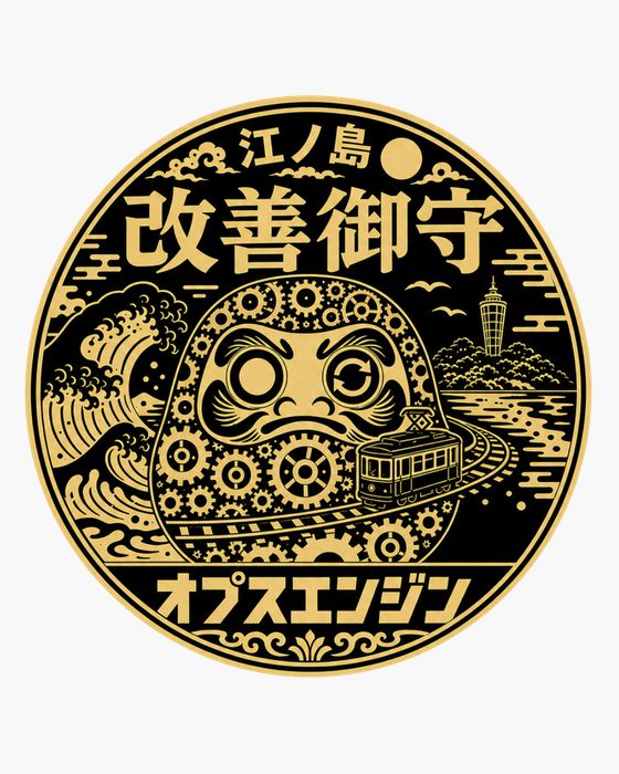 改善御守 だるま（金）のステッカー