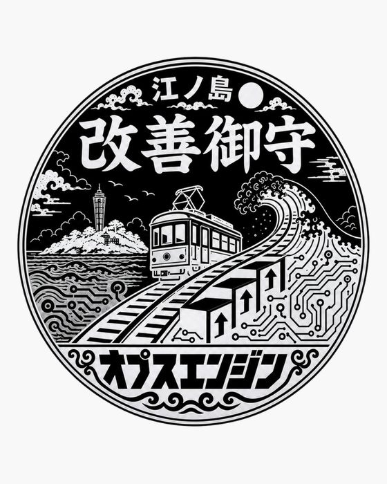 改善御守 線路（墨）のステッカー