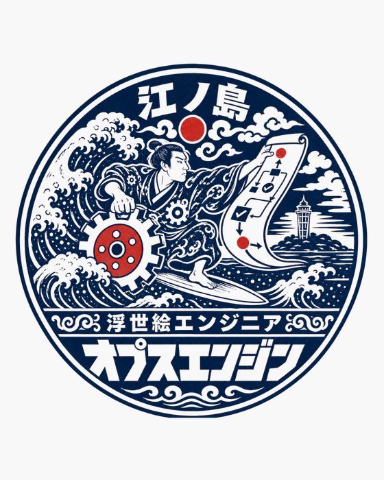 浮世絵エンジニア（波）のステッカー