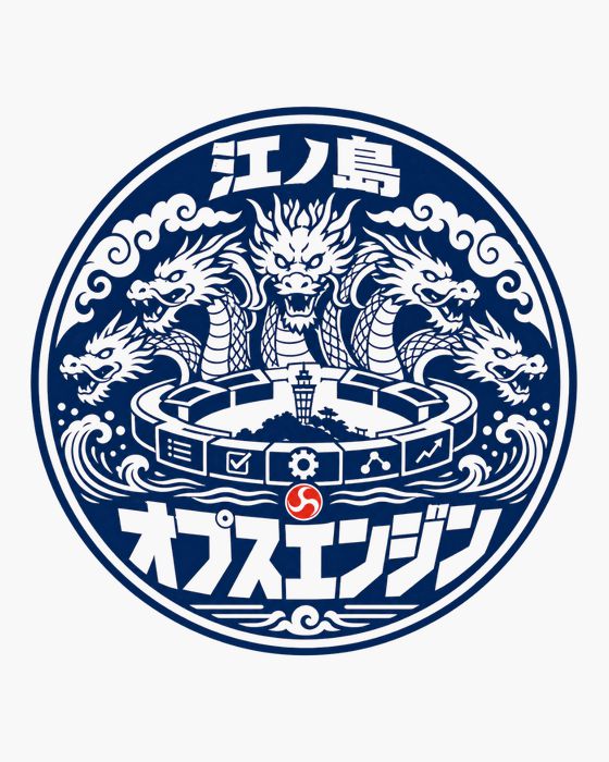 江の島の五頭龍伝説のステッカー