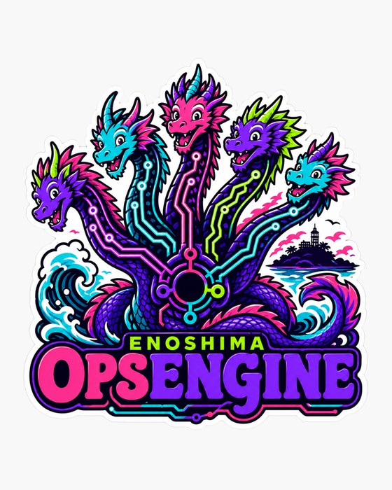五頭龍（Electric Neon）のステッカー
