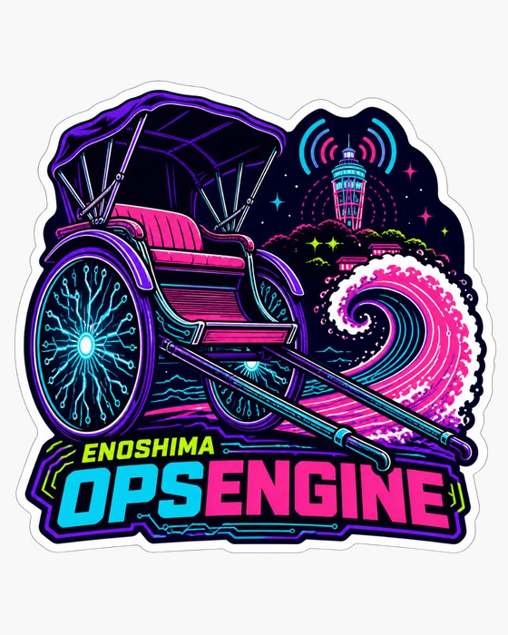 人力車（Electric Neon）のステッカー