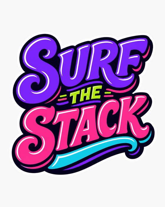 SURF THE STACK（Electric Neon）のステッカー