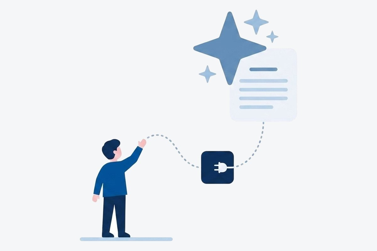 人が専用の受け取り口を通して、AIに説明書つきのデータを渡しているイラスト