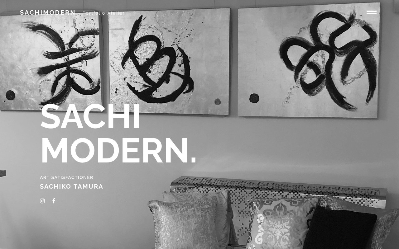 書アート作家 SACHIMODERN のサイト。モノクロ写真と大きな余白の静かなデザイン